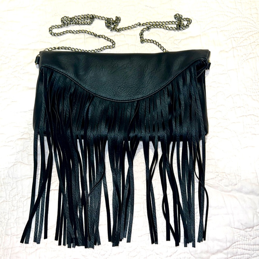 Bam Forever Black purse, may be used with a strap or strapless.